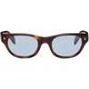 Prada Brown Oval Sunglasses In Brown