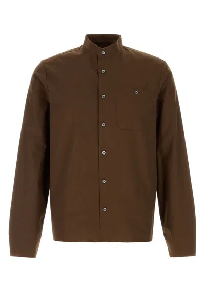PRADA PRADA BROWN POPLIN SHIRT