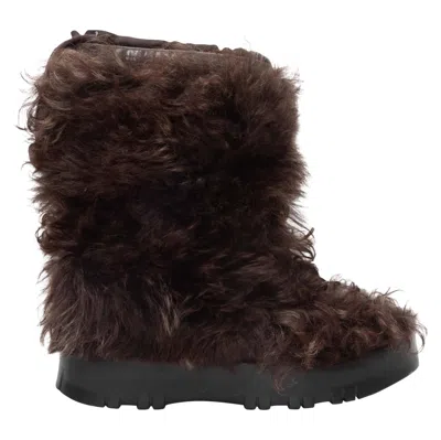 Pre-owned Prada Brown  Sport Fur Boots Size 37