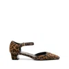 Prada 45mm Triangle-enamel Pumps In Brown