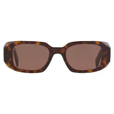 Pre-owned Prada Brown Rectangular Ladies Sunglasses Pr 17ws 2au8c1 49 Pr 17ws 2au8c1 49