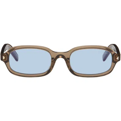 Prada Brown Rectangular Sunglasses In Neutral