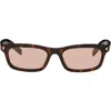 Prada Brown Rectangular Sunglasses In Brown