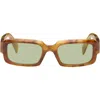 Prada Brown Rectangular Sunglasses In Brown