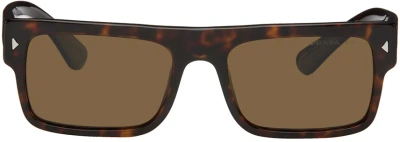 Prada Brown Rectangular Sunglasses In Havana 17n01d57