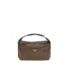 Prada Brown Recycled Polyamide Shoulder Bag In Brown