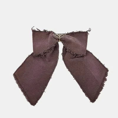 Pre-owned Prada Brown Ribbon Hair Clip