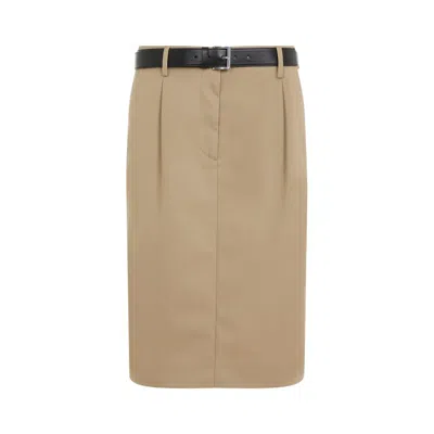 PRADA PRADA BROWN ROPE COTTON SKIRT