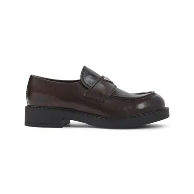 Prada Brown Round Toe Loafers