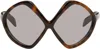 Prada Brown Runway Oversized Sunglasses In Brown