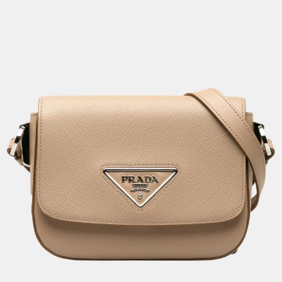 Pre-owned Prada Brown Saffiano Identity Crossbody Bag