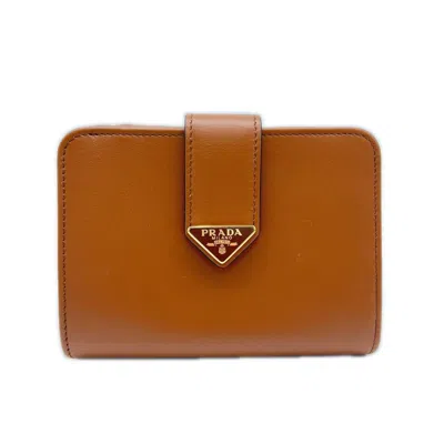 Pre-owned Prada Brown Saffiano Wallet (bi-fold) ()