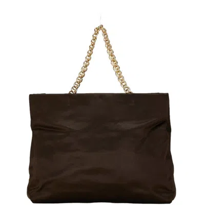 Pre-owned Prada Brown Satin Shoulder Bag Tote Bag ()