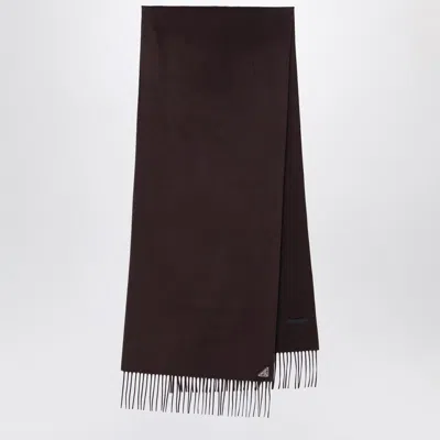 Prada Brown Scarf In Silk And Cashmere