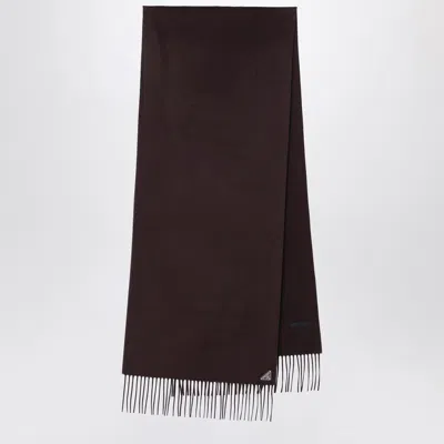 Prada Brown Scarf In Silk And Cashmere In Pink