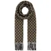 Prada Logo-pattern Scarf In Brown