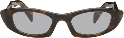 Prada Brown Slim Cateye Symbole Sunglasses