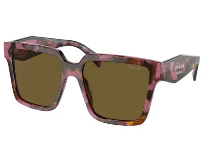 Prada Brown Square Ladies Sunglasses Pr 24zs 18n01t 56
