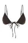 Prada Triangle Cup Tie Front Stretch Bra In Black