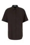 Prada Camicia In Popeline Stretch Marrone  Donna In Brown