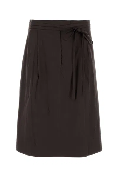 Prada Brown Stretch Poplin Skirt