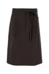 Prada Women Brown Stretch Poplin Skirt