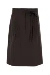 Prada Women Brown Stretch Poplin Skirt