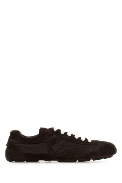 PRADA BROWN SUEDE AND RE-NYLON MONTECARLO RE-EDITION 2005 SNEAKERS