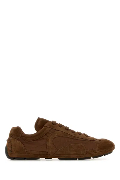 PRADA BROWN SUEDE AND RE-NYLON MONTECARLO RE-EDITION 2005 SNEAKERS