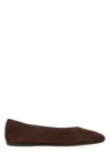 Prada Flat Sole Pointed Toe Leather Loafers In Brown