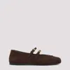 Prada Suede Ballerinas With Flat Sole And Round Toe In Burgundy