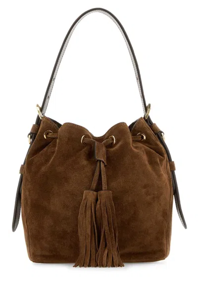 Prada Brown Suede Bucket Bag