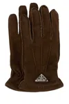 Prada Brown Suede Gloves In Brown