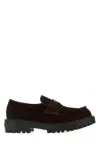 Prada Suede Loafers With Chunky Sole And Round Toe In Brown
