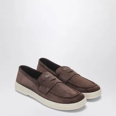 PRADA PRADA BROWN SUEDE LOAFERS
