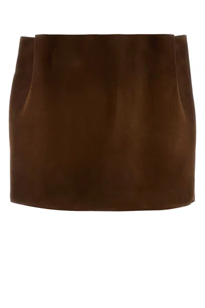 PRADA PRADA BROWN SUEDE MINI SKIRT