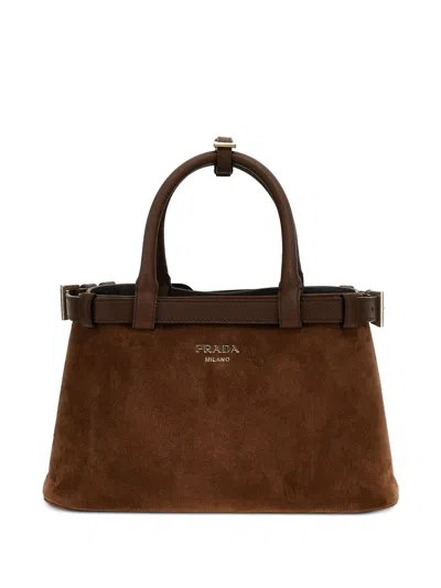 Prada Handtasche Mit Schnallendetail In Braun