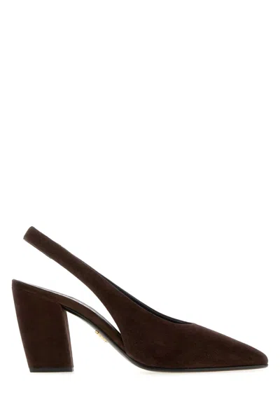 Prada Brown Suede Pumps