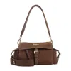 Prada Medium Explore Suede Shoulder Bag In Brown