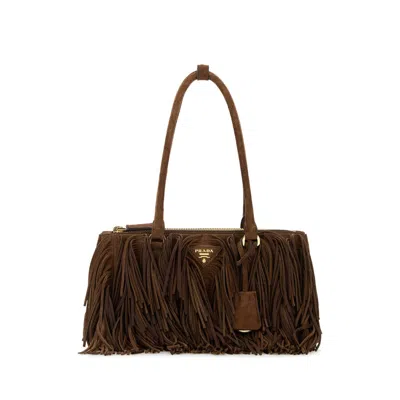 Prada Brown Suede Shoulder Bag