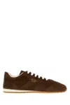 Prada Suede Sneakers Rubber Sole In Brown
