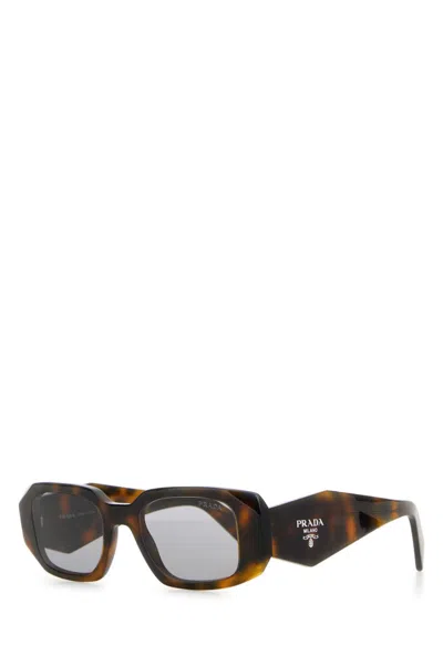 PRADA BROWN TORTOISE LOGO SUNGLASSES