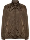 Prada Enamel Triangle Logo Lightweight Jacket In Black