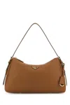 Prada Brown Triangle-logo Shoulder Bag In Brown