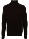 Prada 3d-knit Cashmere Blend Roll Neck Sweater In Brown