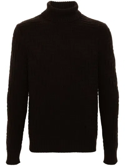 PRADA BROWN TURTLE-NECK SWEATER