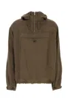 Prada Brown Twill Jacket In Dark Brown