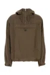 Prada Brown Twill Jacket In Mimetico