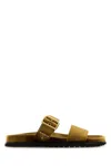 Prada Enamel Triangle-logo Slides In Rovere