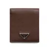 Prada Bi-fold Logo Wallet In Brown